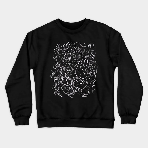 ANGRY LUFFY SKETCH Crewneck Sweatshirt by TOSSS LAB ILLUSTRATION